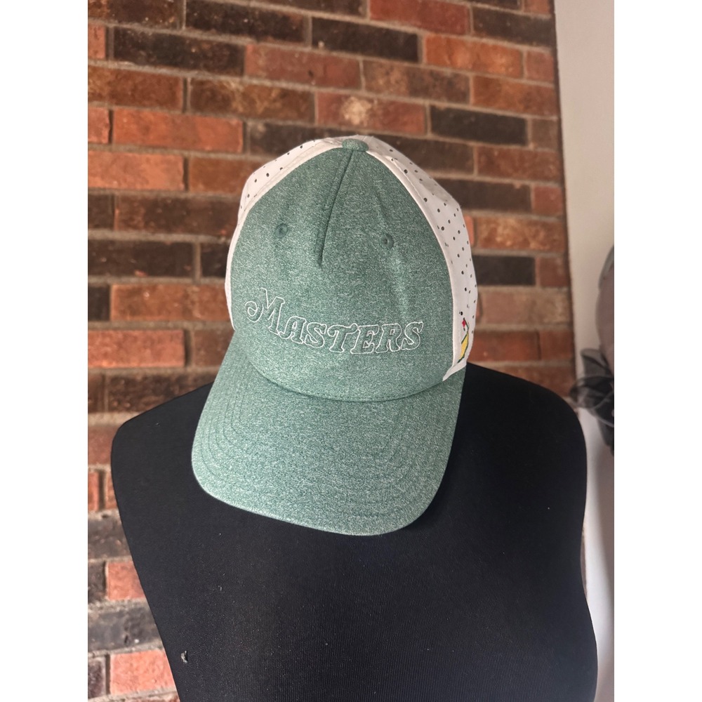 American Needle Masters Tournament Golf Hat Green White Perforated Snapback Cap